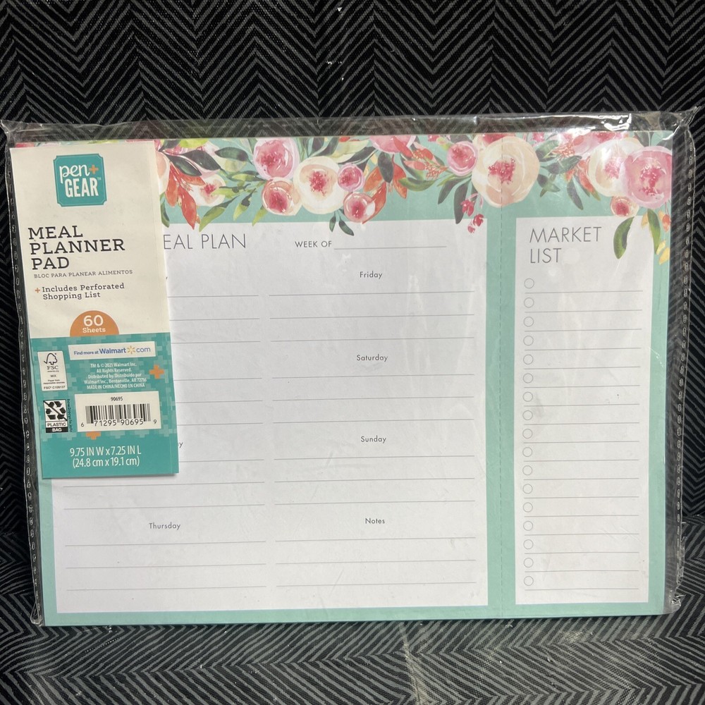 Meal Planner Note Pad Organization