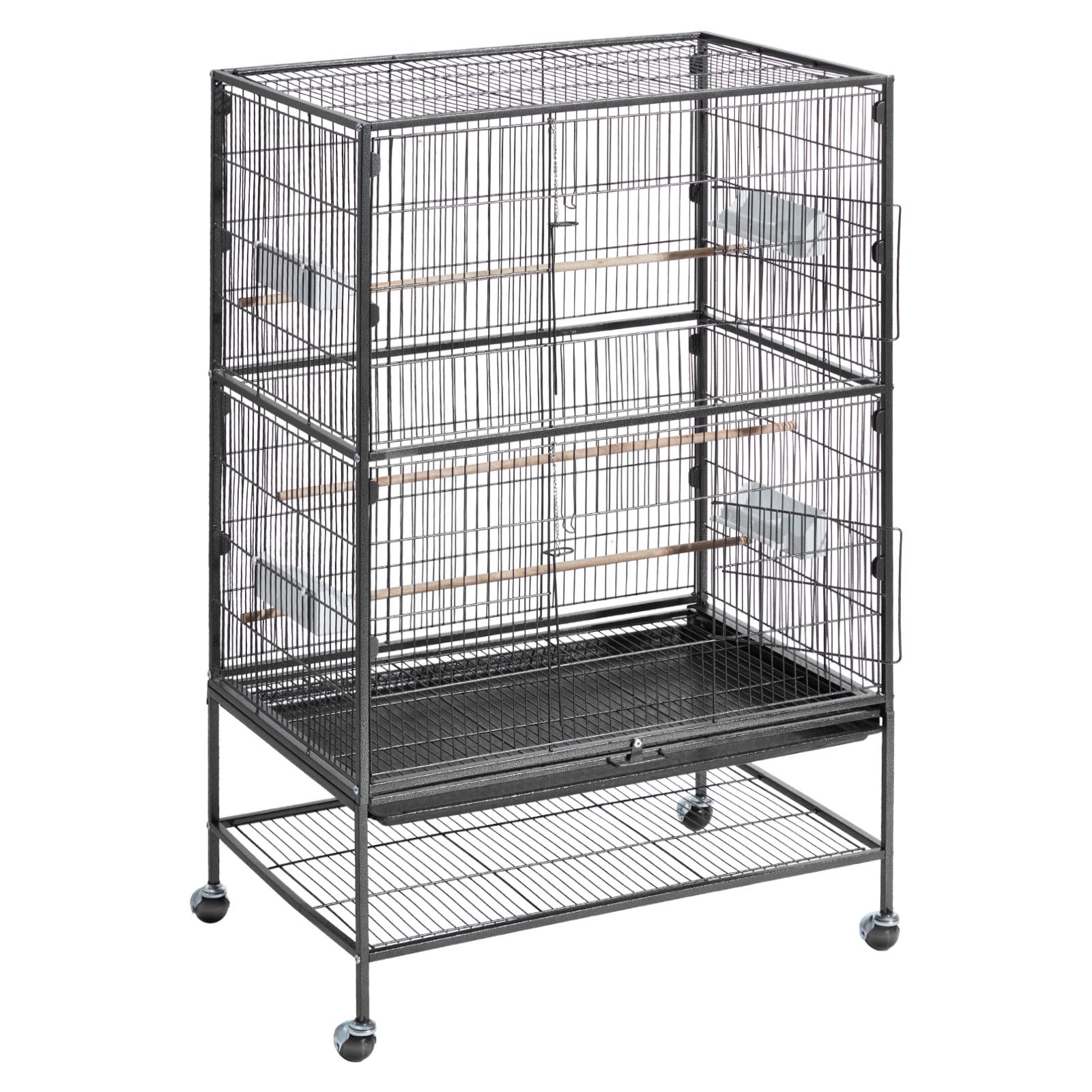 VEVOR Bird Cage Bird Flight Cage 31.5 x 20.5 x 52 inch Wrought Iron with Perches