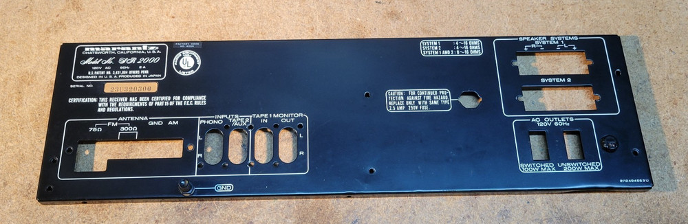 Marantz SR-2000 Back Plate