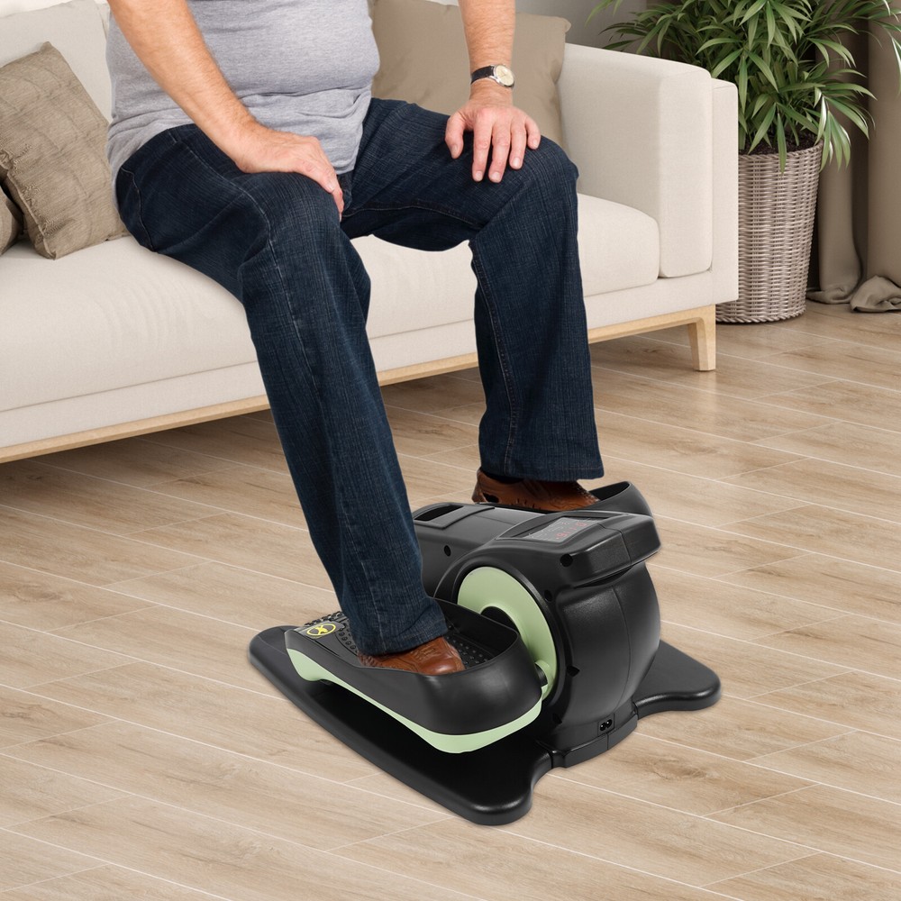 Portable Floor Stand Pedal Exerciser Foot Pedal Exercise Machine+Remote Control