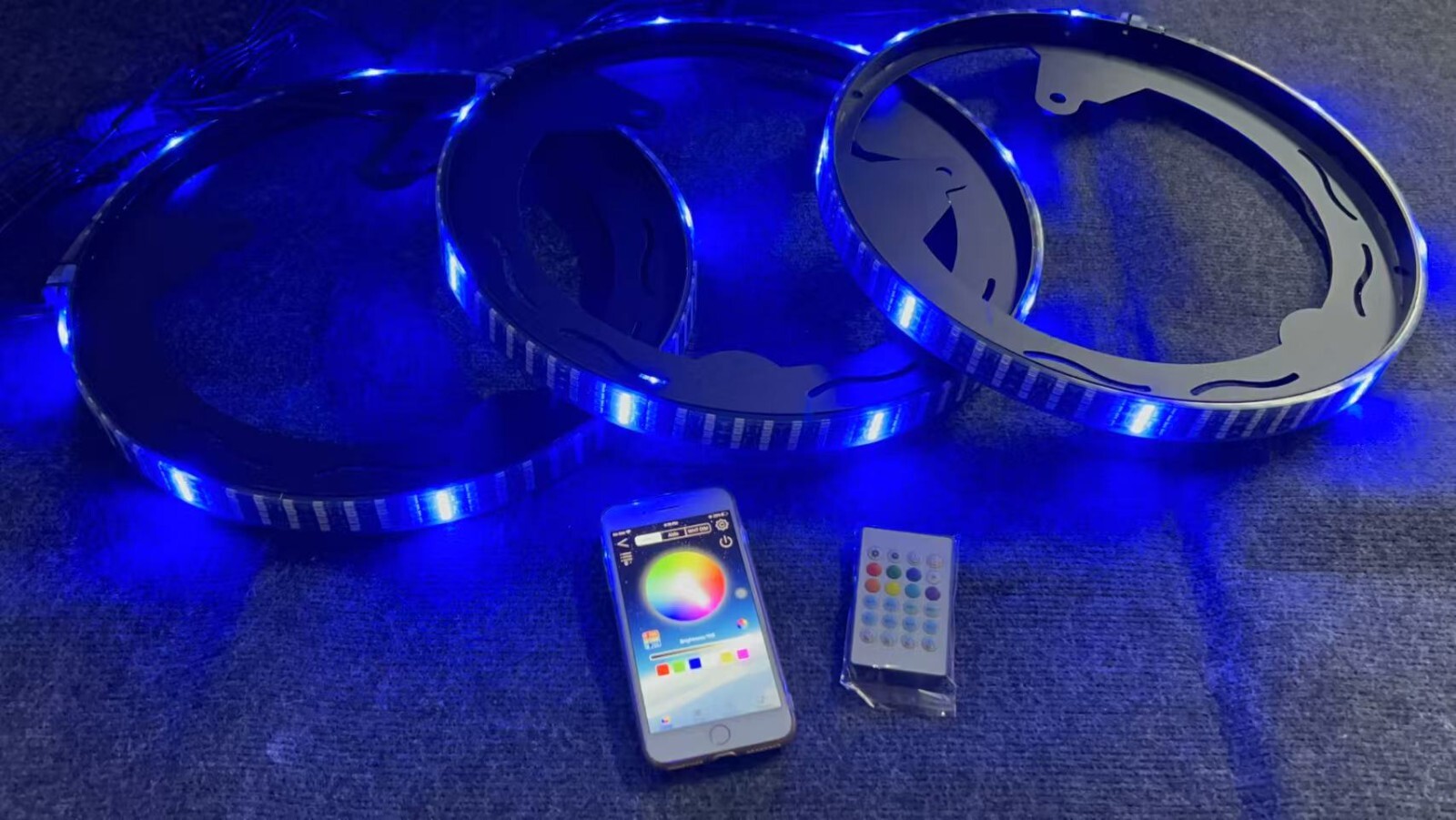 Four Rolls Quad Row 3PCS CHASING Wheel Lights for Slingshot 2015-2025 APP+Remote