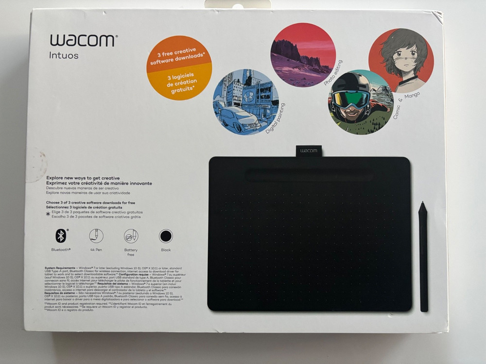 Wacom Intuos Bluetooth Creative Pen Tablet (Medium) CTL-6100WL – Complete in Box