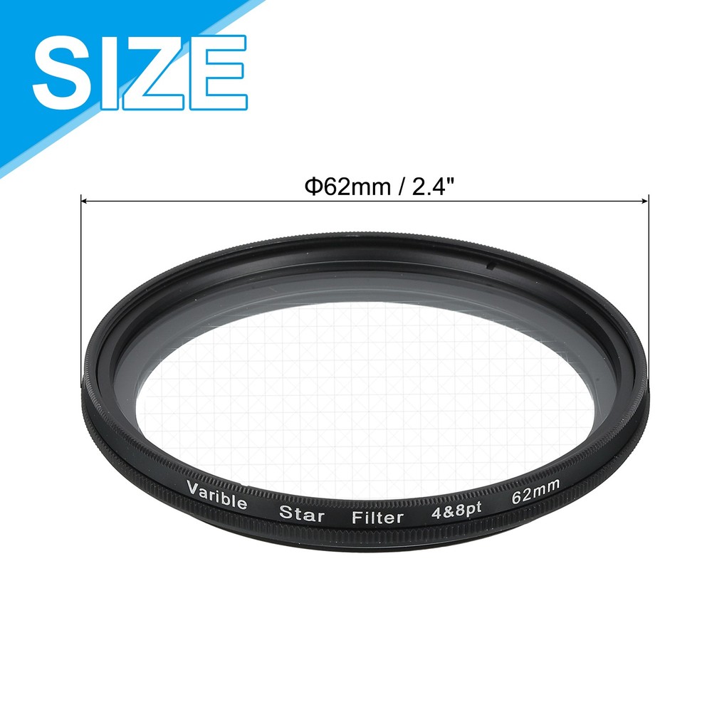 62mm Variable Star Filter 4-8 Points for Night Scenery Glassworks,1Pcs