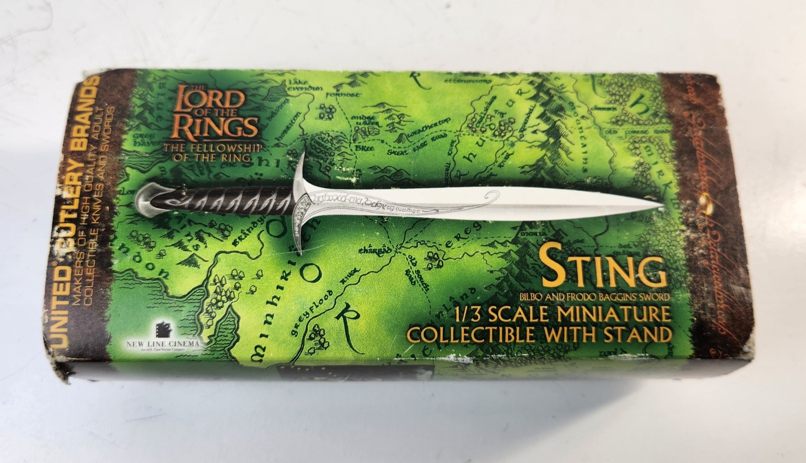 United Cutlery LOTR Sting sword 1/3 scale miniature collectible w/stand 2002