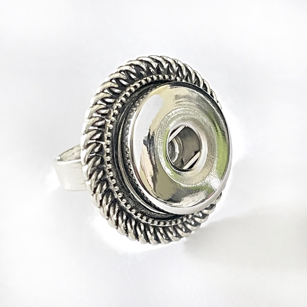 Snap Button Adjustable Rope Border Ring Fits 18-20mm Snaps