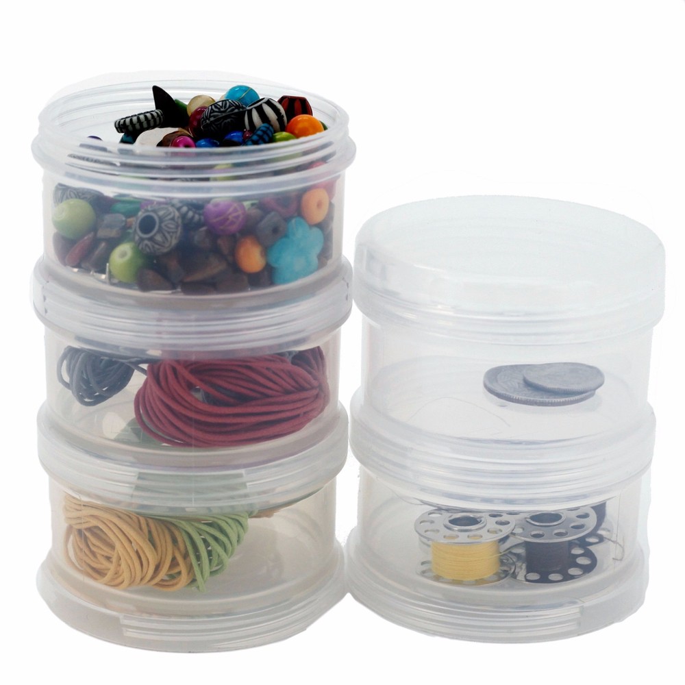 Storage Container Impact Resistant Stackable Clear Containers 5 For Beads Crafts