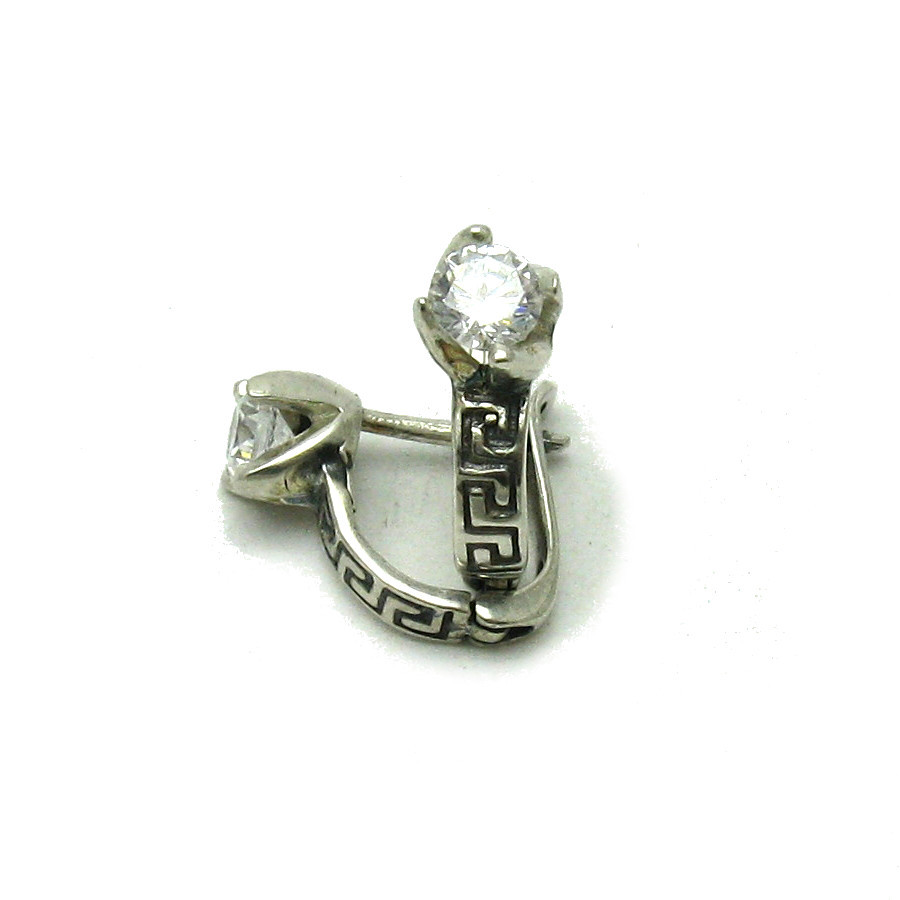 Stylish Sterling Silver Earrings Hallmarked Solid 925 With 5mm CZ Empress