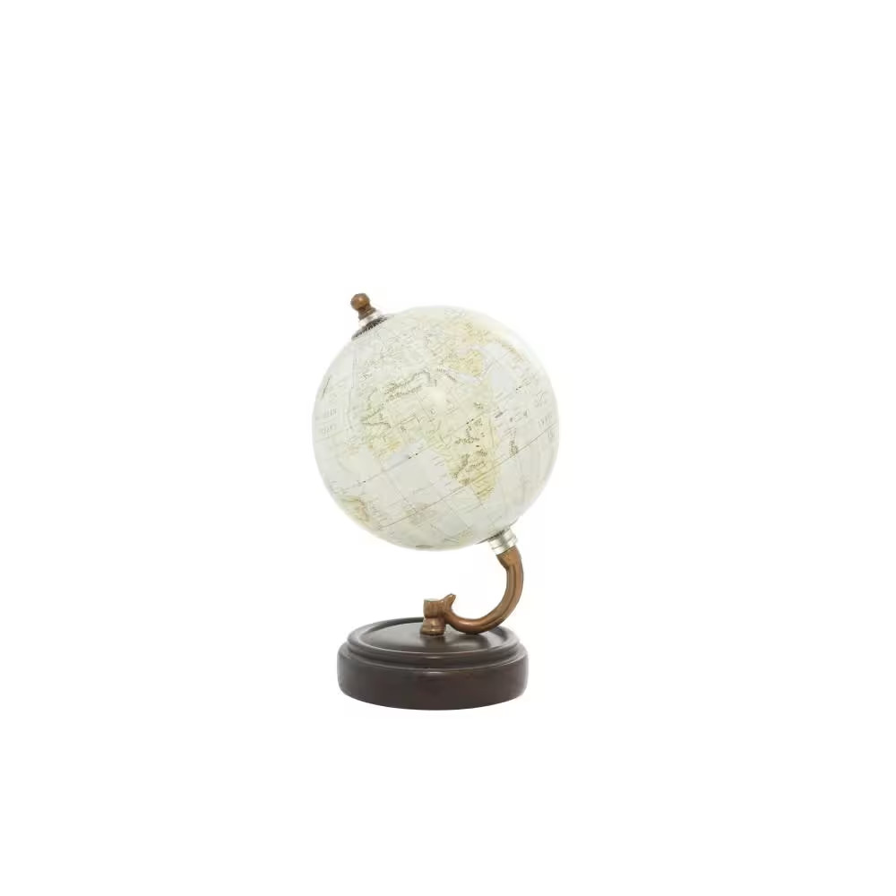 8 In. Yellow Wood Decorative Globe
