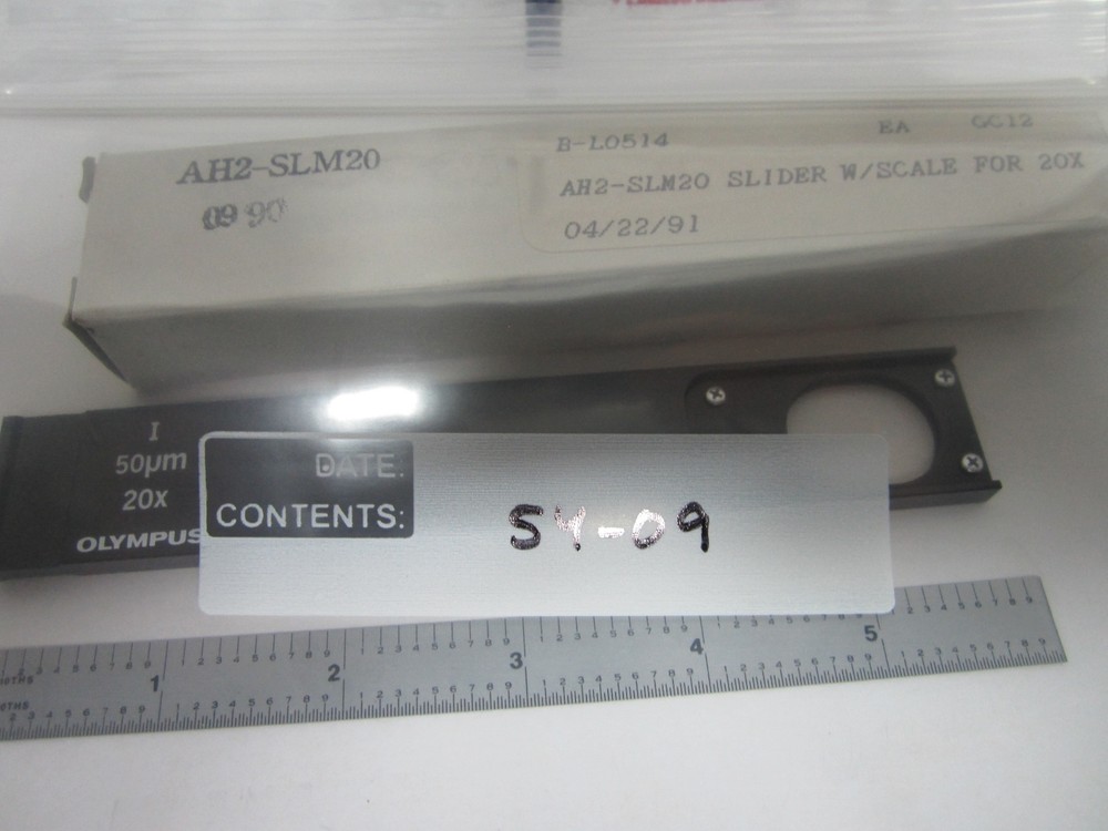 OLYMPUS MICROSCOPE SLIDE AH2-SLM20 FILTER OPTICS BIN#54-09