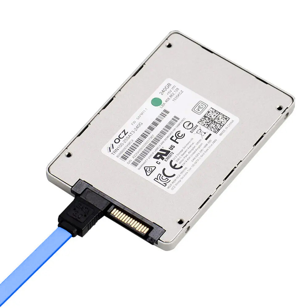 6pack SATA Cable III 6Gbps Straight HDD SDD Data Cable with Locking Latch 15 in