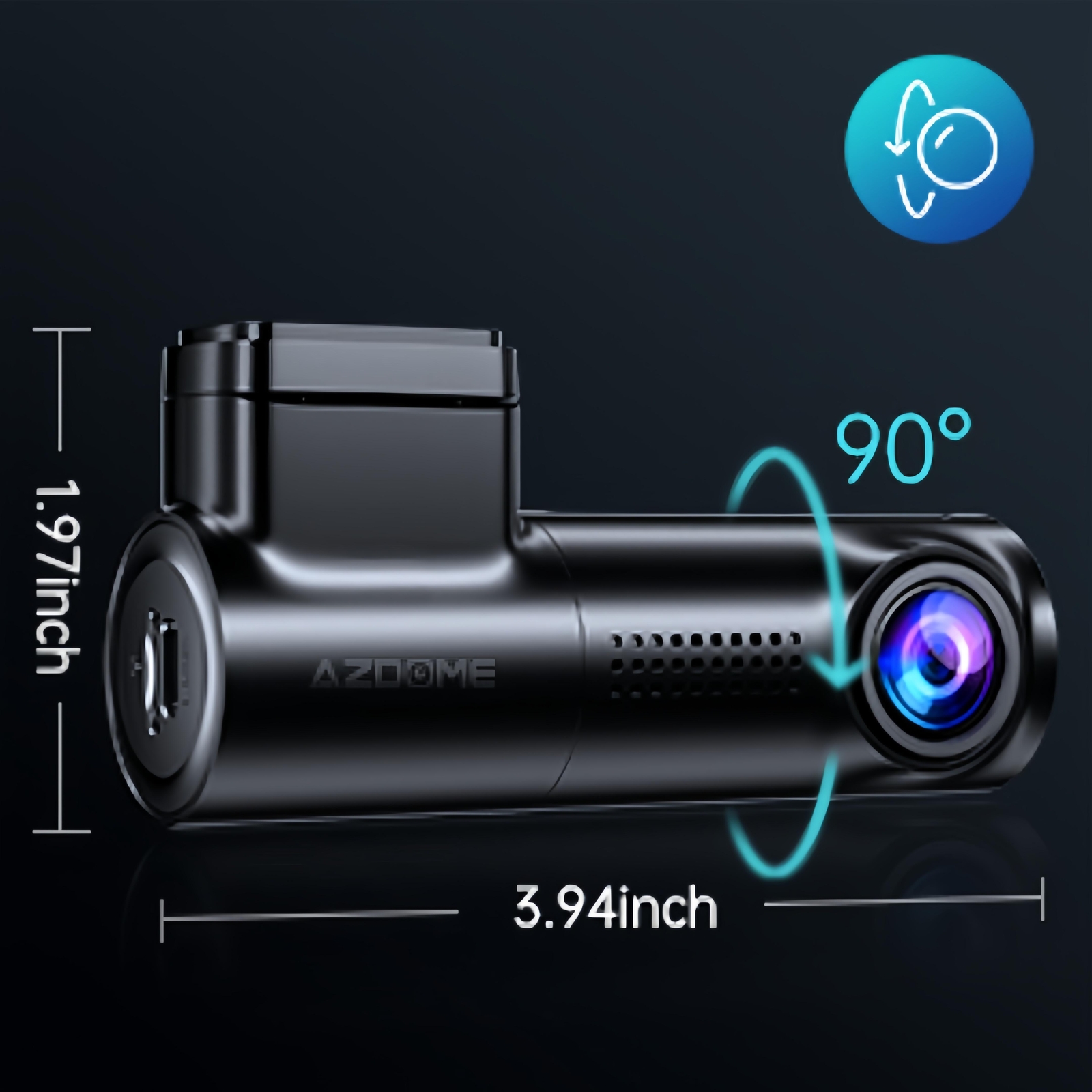 AZDOME 1296P Dash Cam WiFi Night Vision Parking Mode Small Camera for Car 1080P