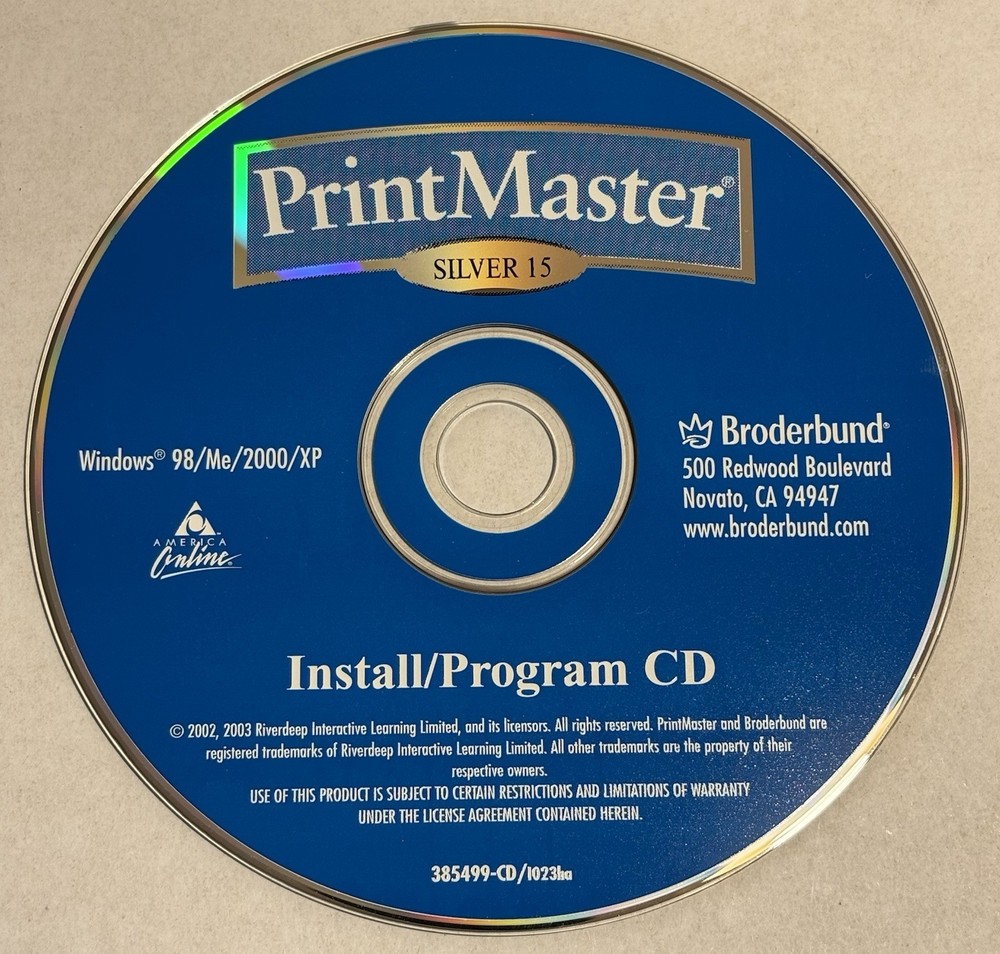 Broderbund PrintMaster Silver 15 2003 Computer Graphics Software USED UNTESTED