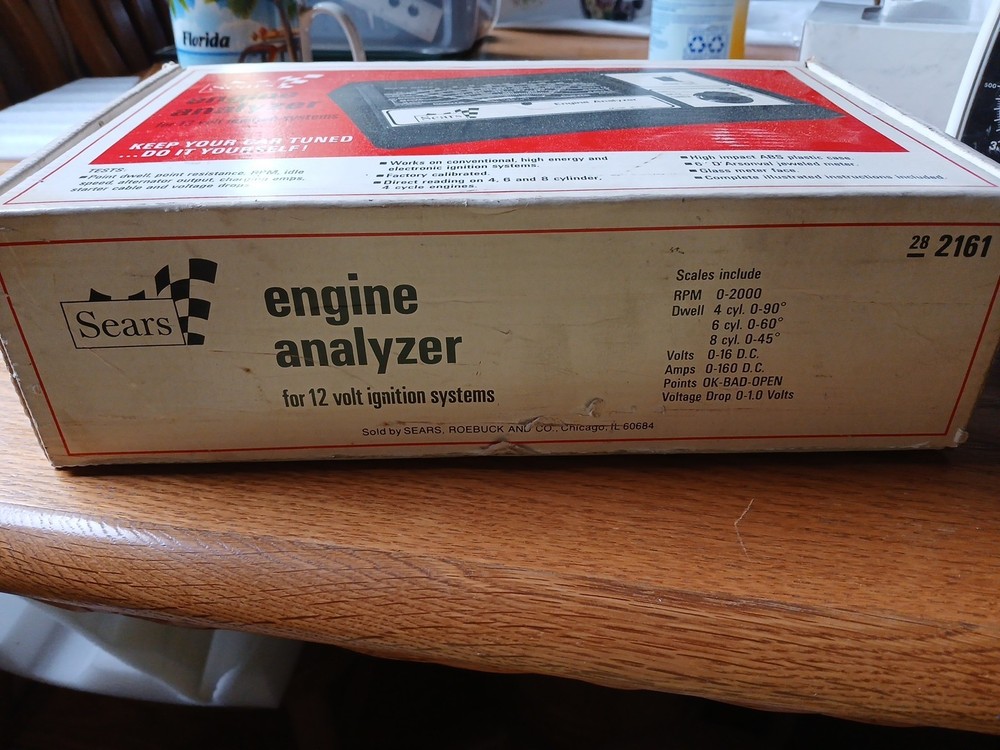 Vintage Sears Engine Analyzer 12 Volt Model 28 2161 Original Box