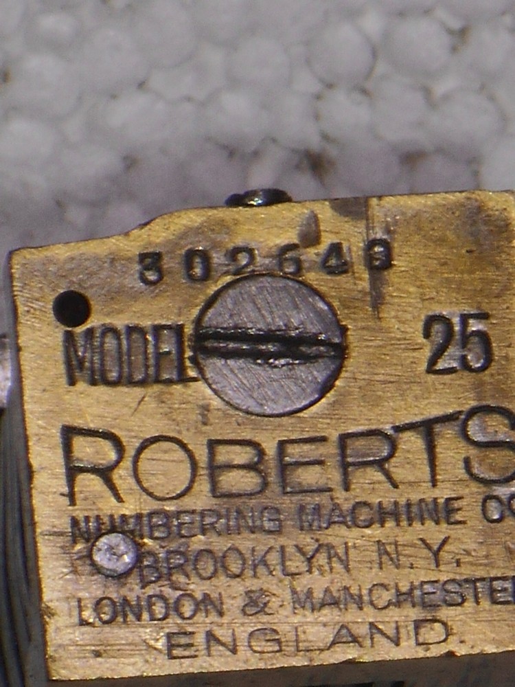 Roberts Reverse letterpress numbering machine | 2