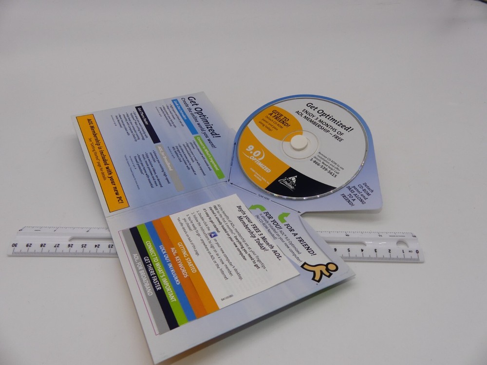 AOL 9.0 Internet Desktop Reference Guide Photo Frame CD Disc