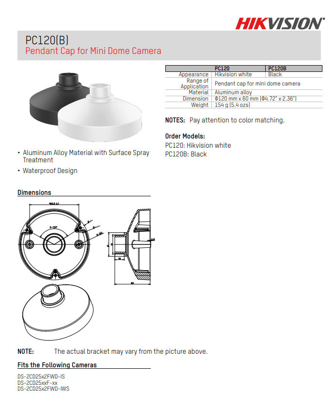 Hikvision PC120 Pendant Mount