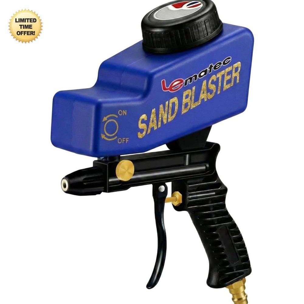 Tools Redefined Portable Sand Blaster Gun Kit for Rust Removal & Glass Etching