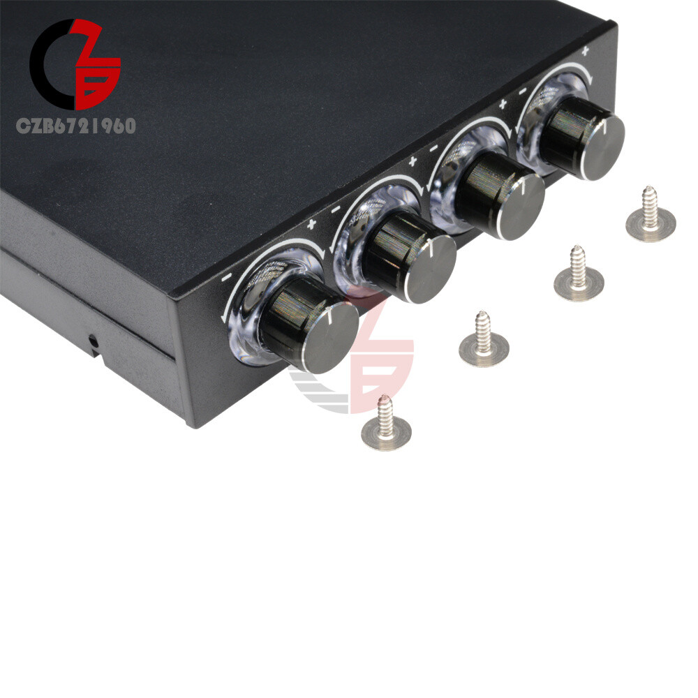 4 Channel Fan Speed Control Controller LED Cooling Front Panel For 3.5" PC CPU