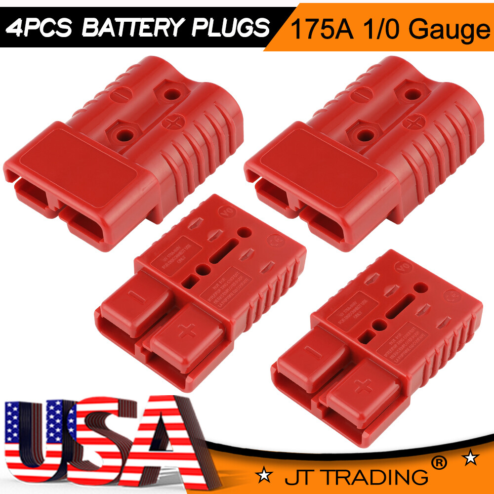 4X Battery Plugs Quick Connect Disconnect Jumper Cable Connectors Winch 175A