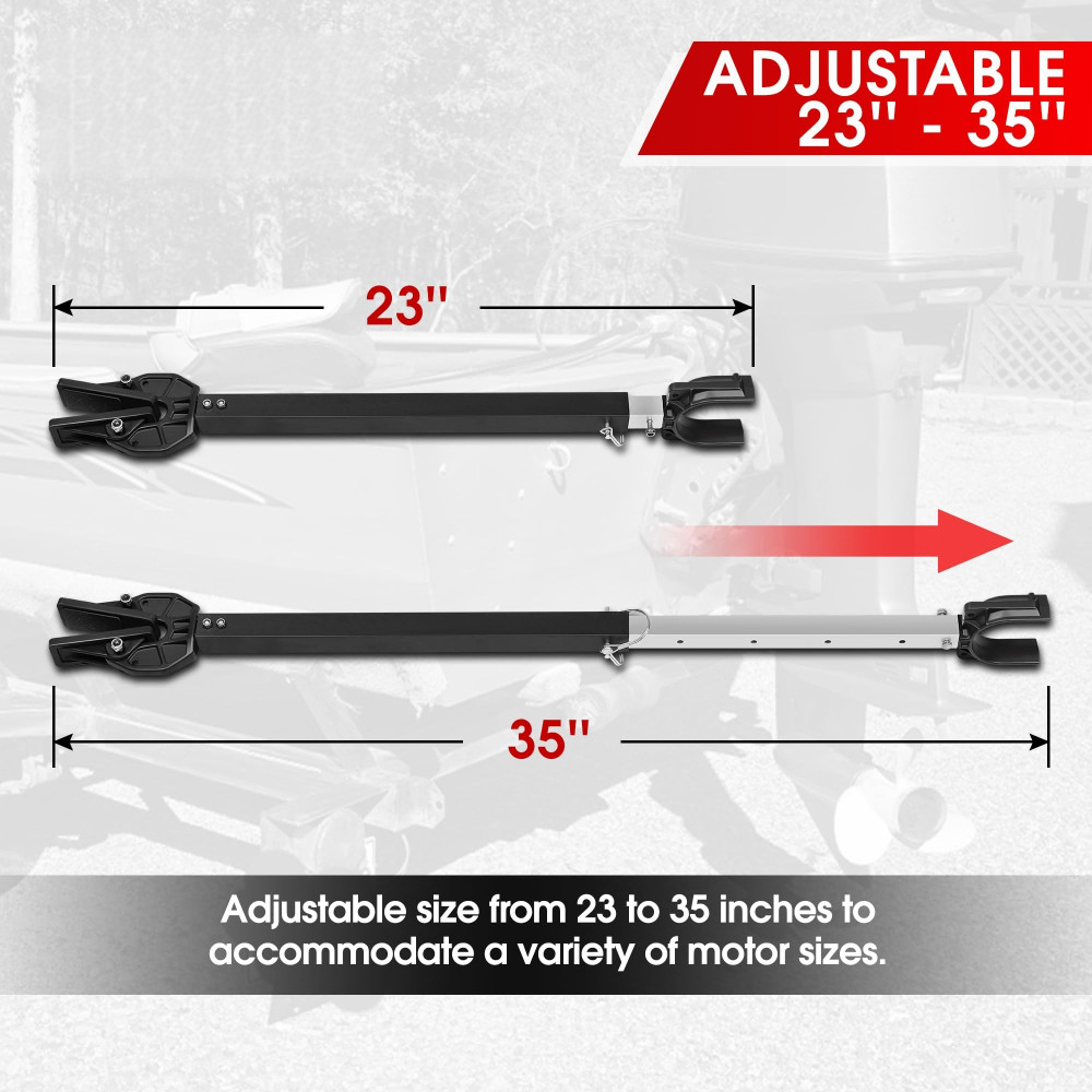 Adjustable Boat Transom Saver 23-35in Outboard Motor Support Aluminum 100HP
