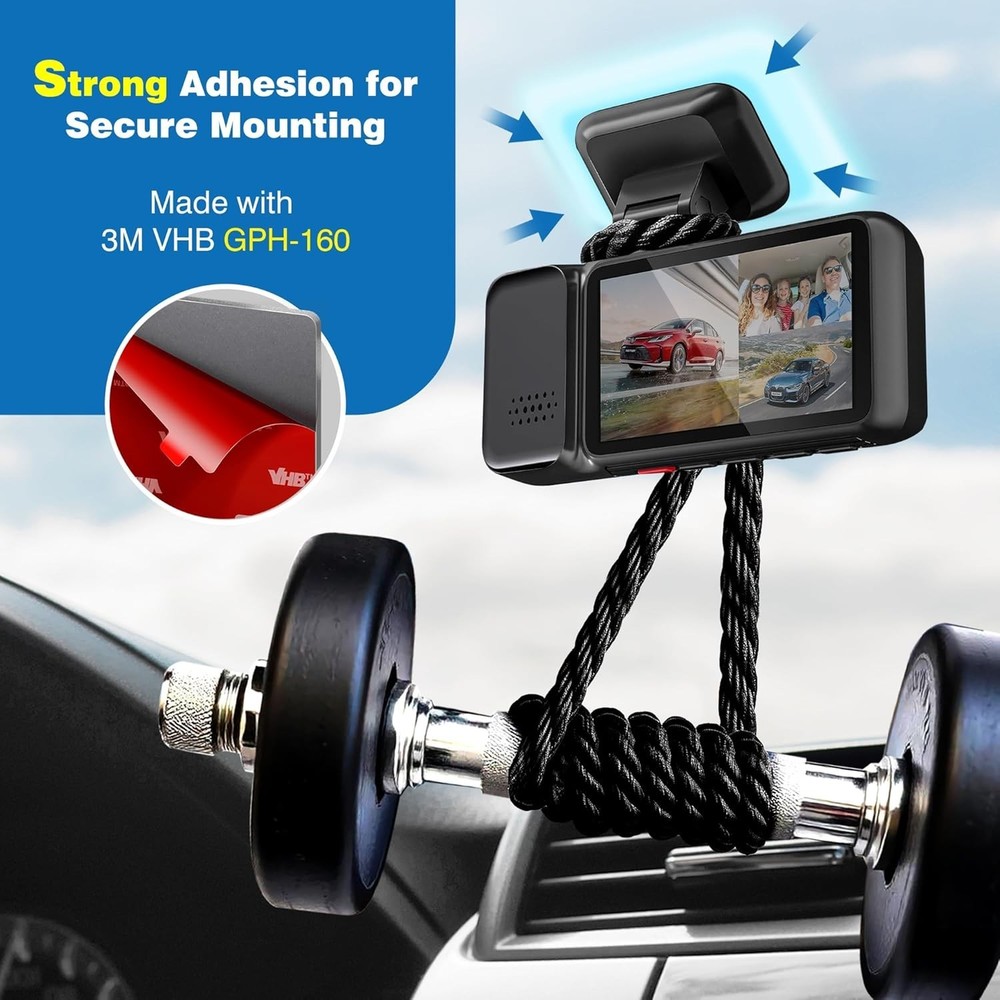 High-Bond Double-Sided Adhesive Pads for Windshield - Ultimate Dash Cam Support