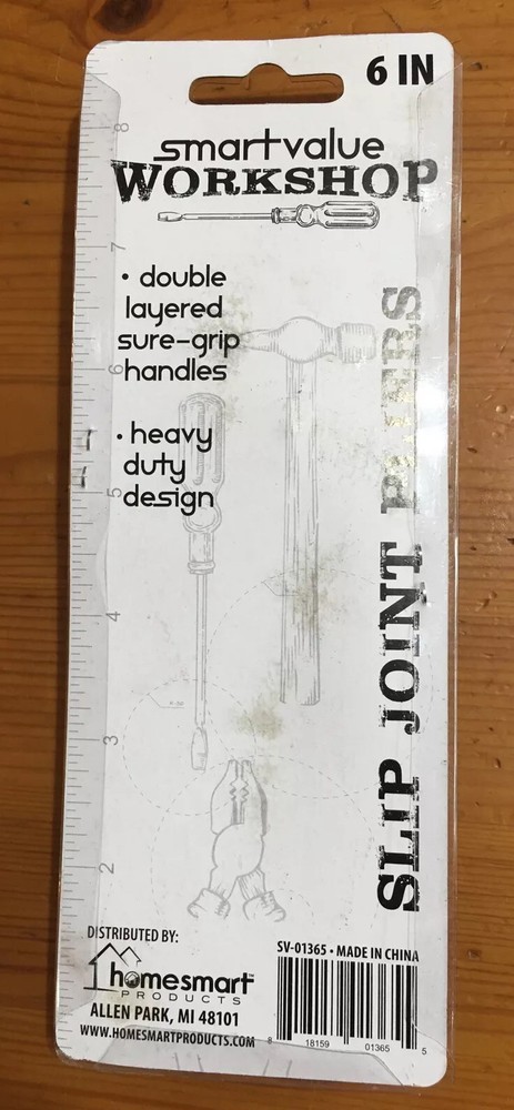 SmartValue Workshop 6" Slip Joint Pliers, 4-Pack