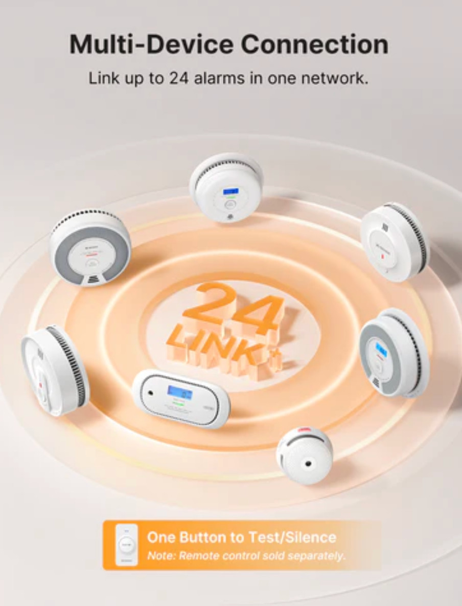 X-Sense SC07-W Wireless Interlinked Combo Smoke & Carbon Monoxide Alarm - 3-Pack