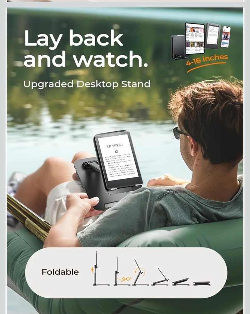 Tablet Stand for Desk - Adjustable & Foldable Holder for iPad, Tablets Monitors