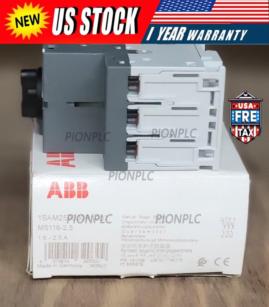 ABB T&B MS116-2.5 MANUAL MOTOR STARTER 1.6-2.5A RANGE