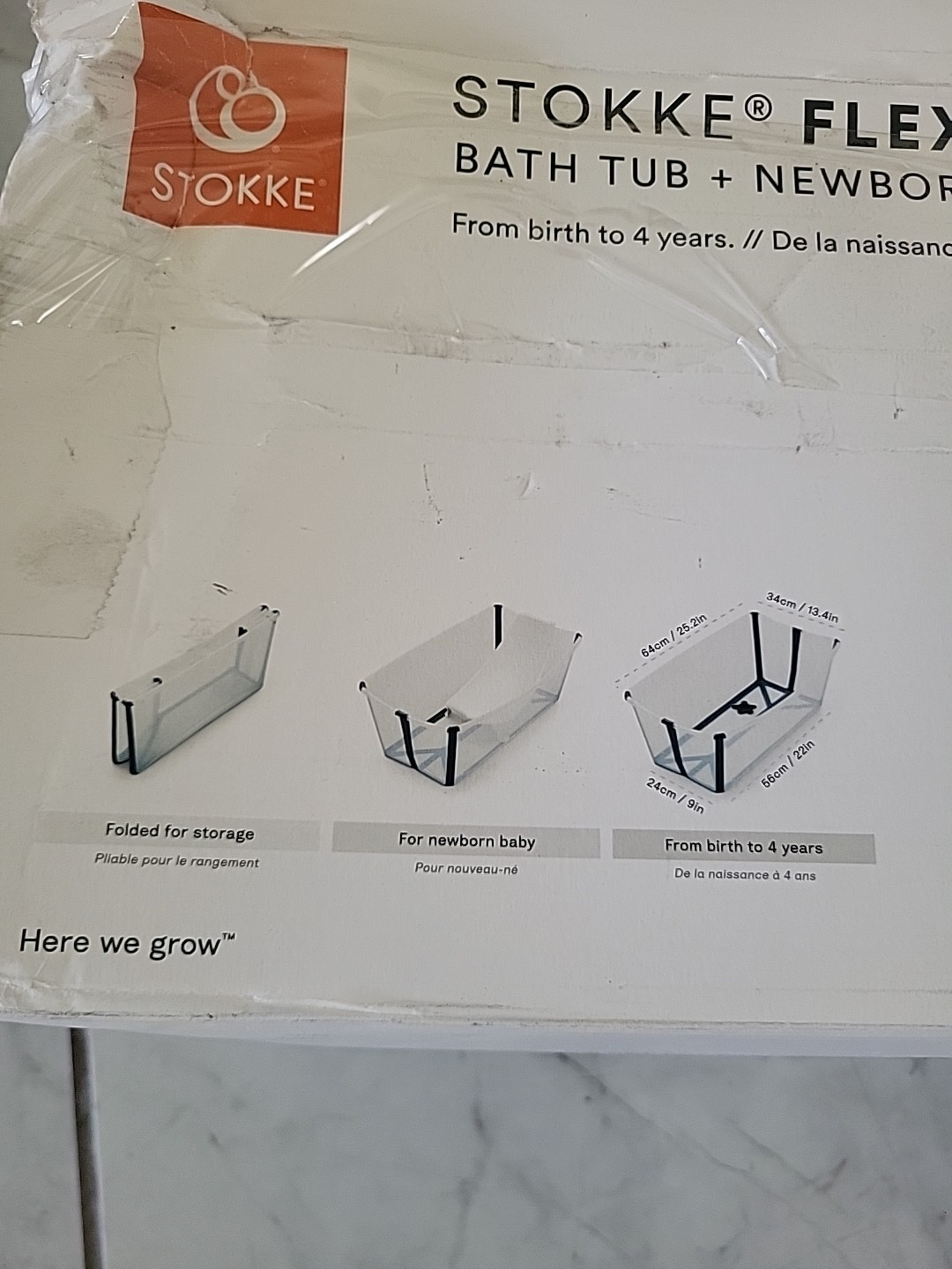 Stokke Flexi Bath Bundle, Sandy Beige - Foldable Baby Bathtub + Newborn Support