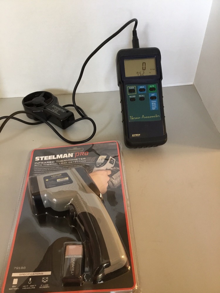EXTECH Thermo-Anemometer with Vane Probe + Steelman IR Thermometer