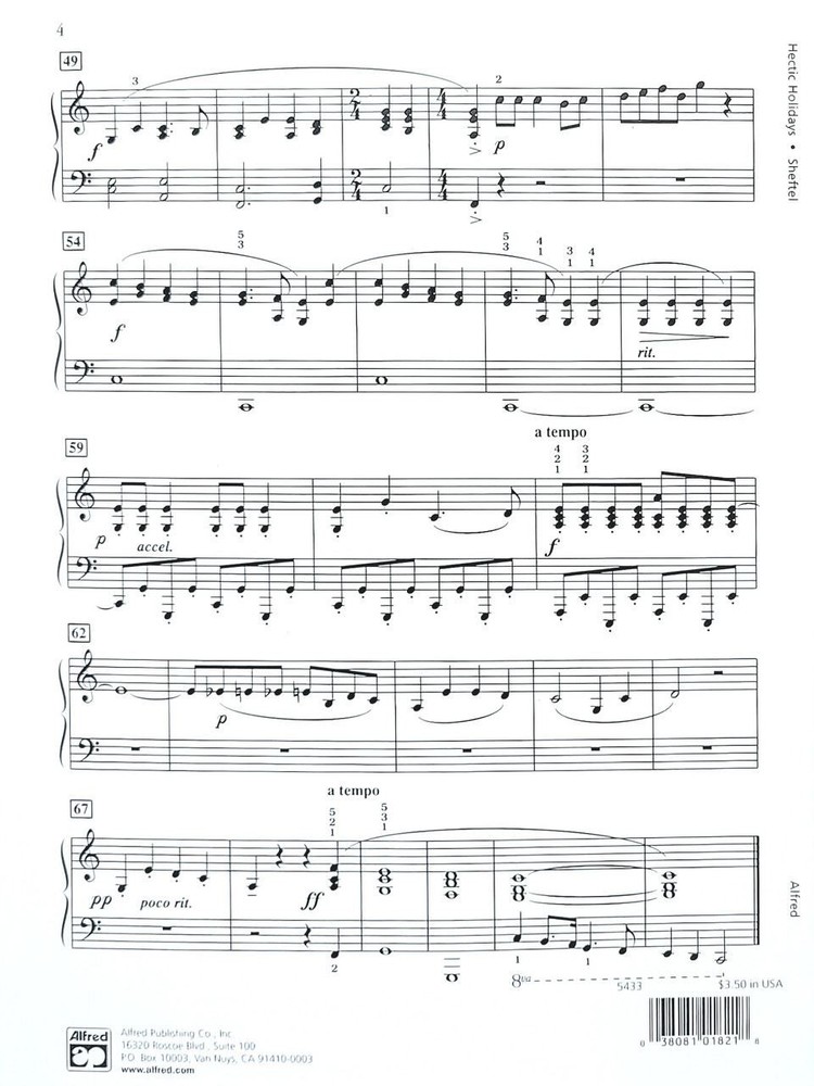 Hectic Holidays - Intermediate Piano Solo