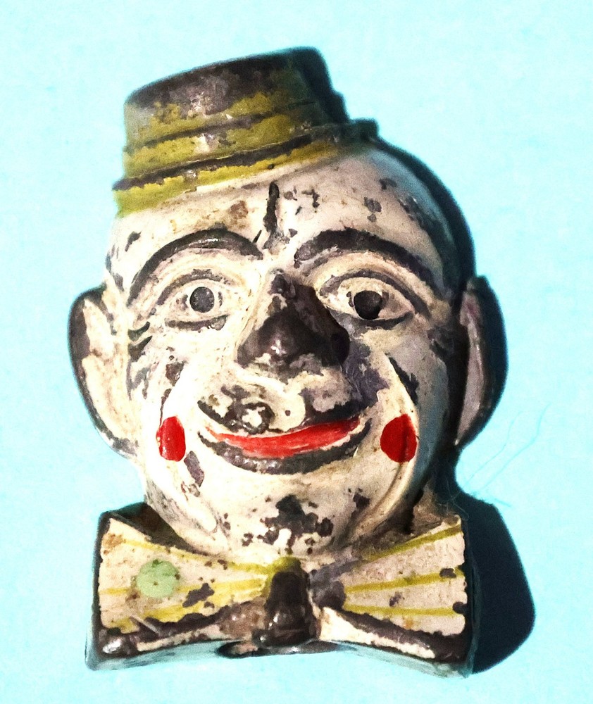 Vintage Cast Metal CLOWN HEAD / FACE PENCIL SHARPENER