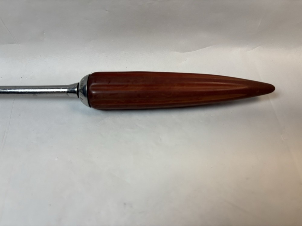 Androck Stainless Smaller Serving Spoon Maroon Bakelite Bullet Shaped Handle