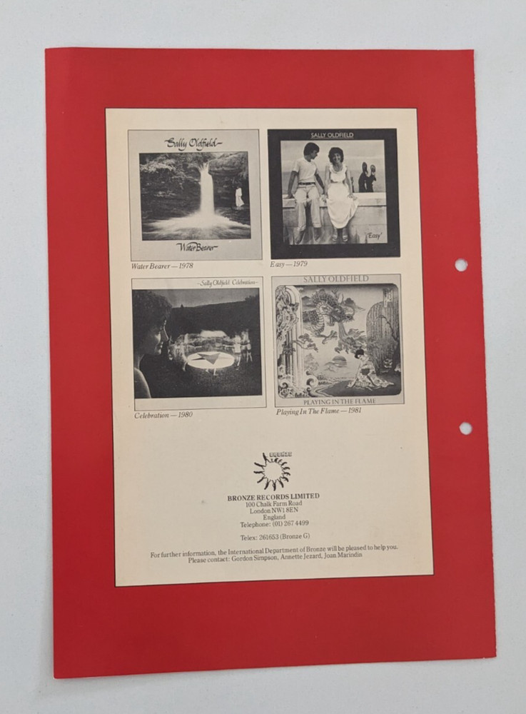 SALLY OLDFIELD UK PRESS KIT