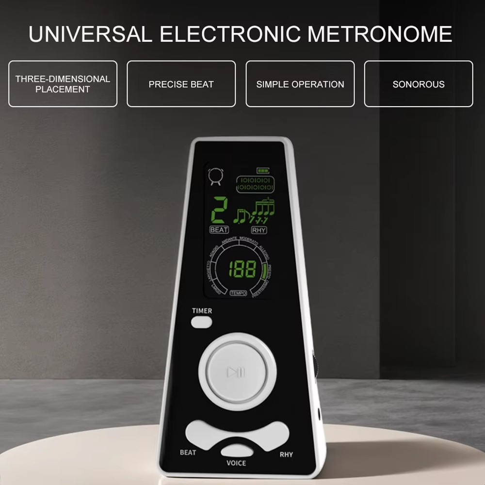 Electronic Digital Metronome Volume Beat Speed Adjustable Timer Digital3951
