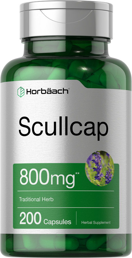 Scullcap 800mg | 200 Capsules | Max Potency, Value Size | by Horbaach