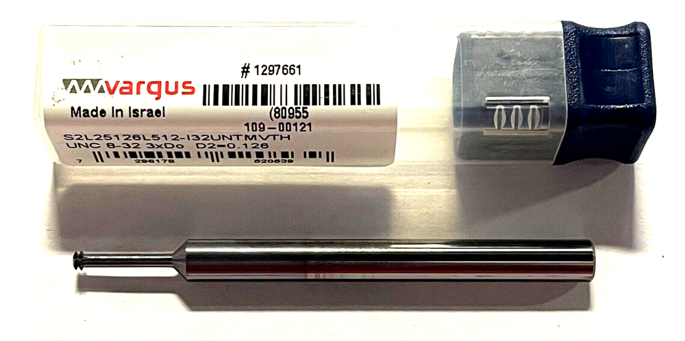 Vargus 8-32 Solid Carbide Thread Mill TiCN 1/4" Shank 32TPI Left hand Helical FL
