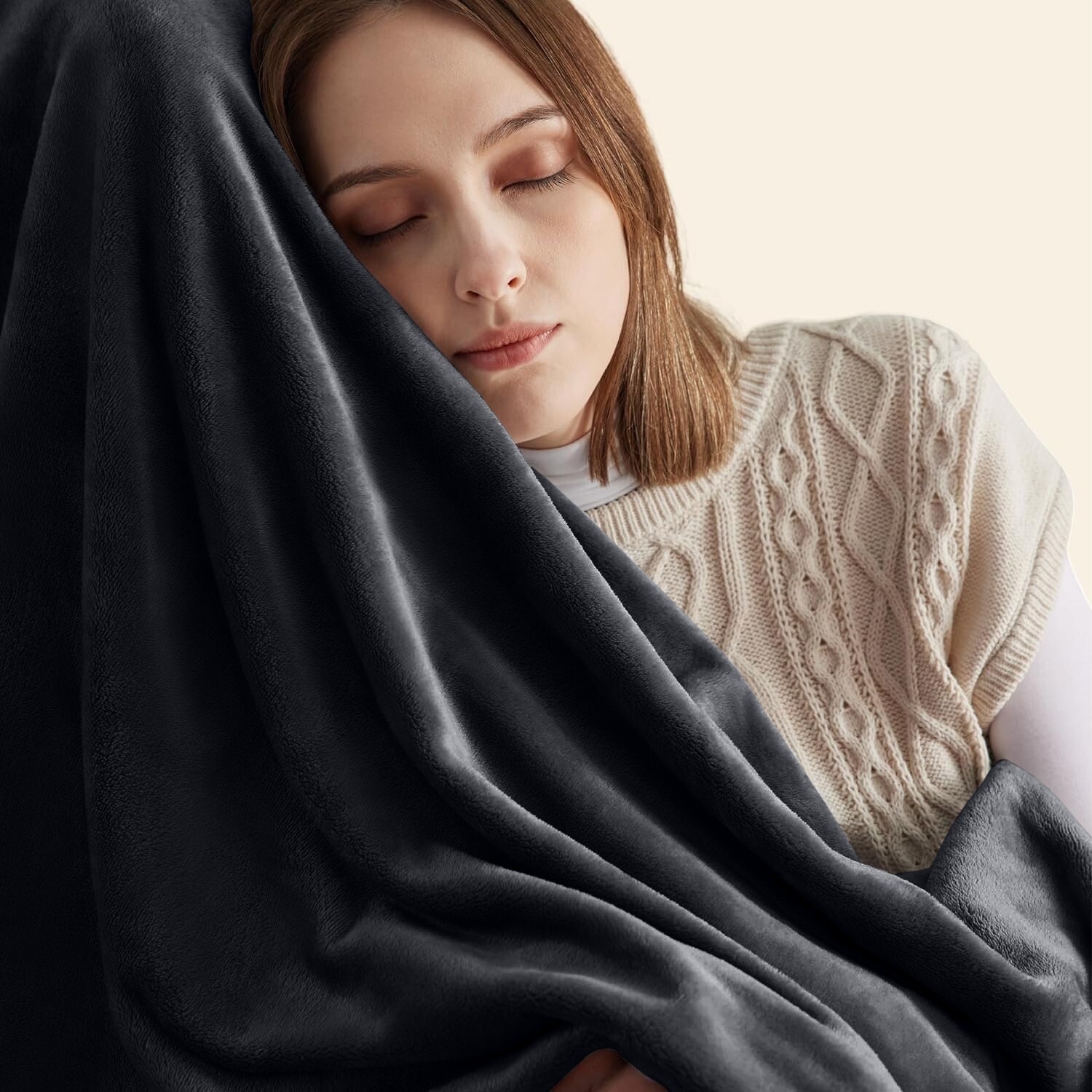 Luxury Fleece Blanket Soft Warm Lightweight Cozy Queen Size Blankets 310 GSM