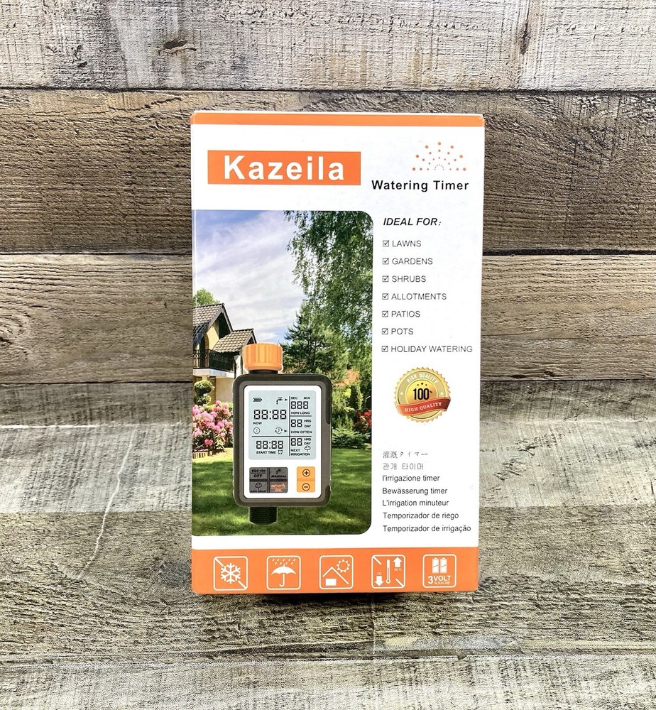 Kazeila Automatic Water Timer Programmable Irrigation LCD Display Black New