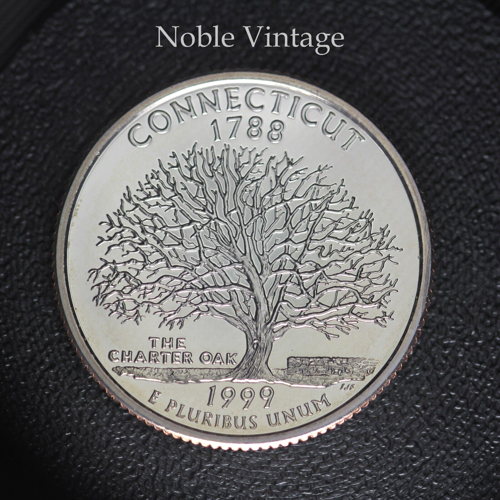 1999 S Proof Connecticut State Quarter - From a Clad Proof Set