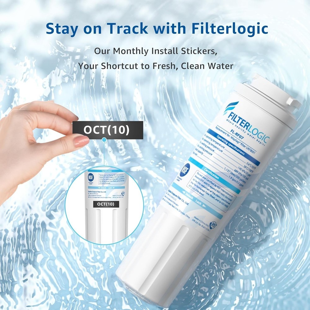 Filterlogic Refrigerator Water Filter Replacement for Filter 4, (Pack of 3)