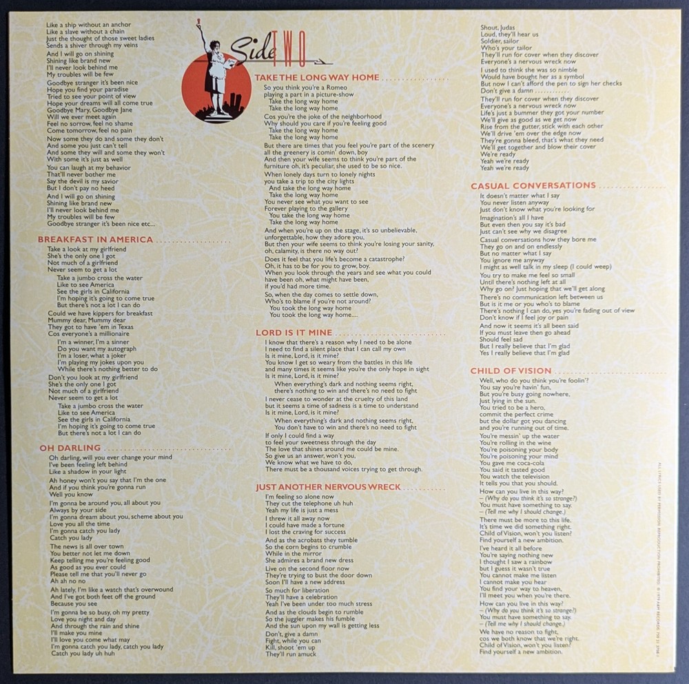 1979 Roger Hodgson Autographed Record Supertramp Album Cover Signed Jacket JSA