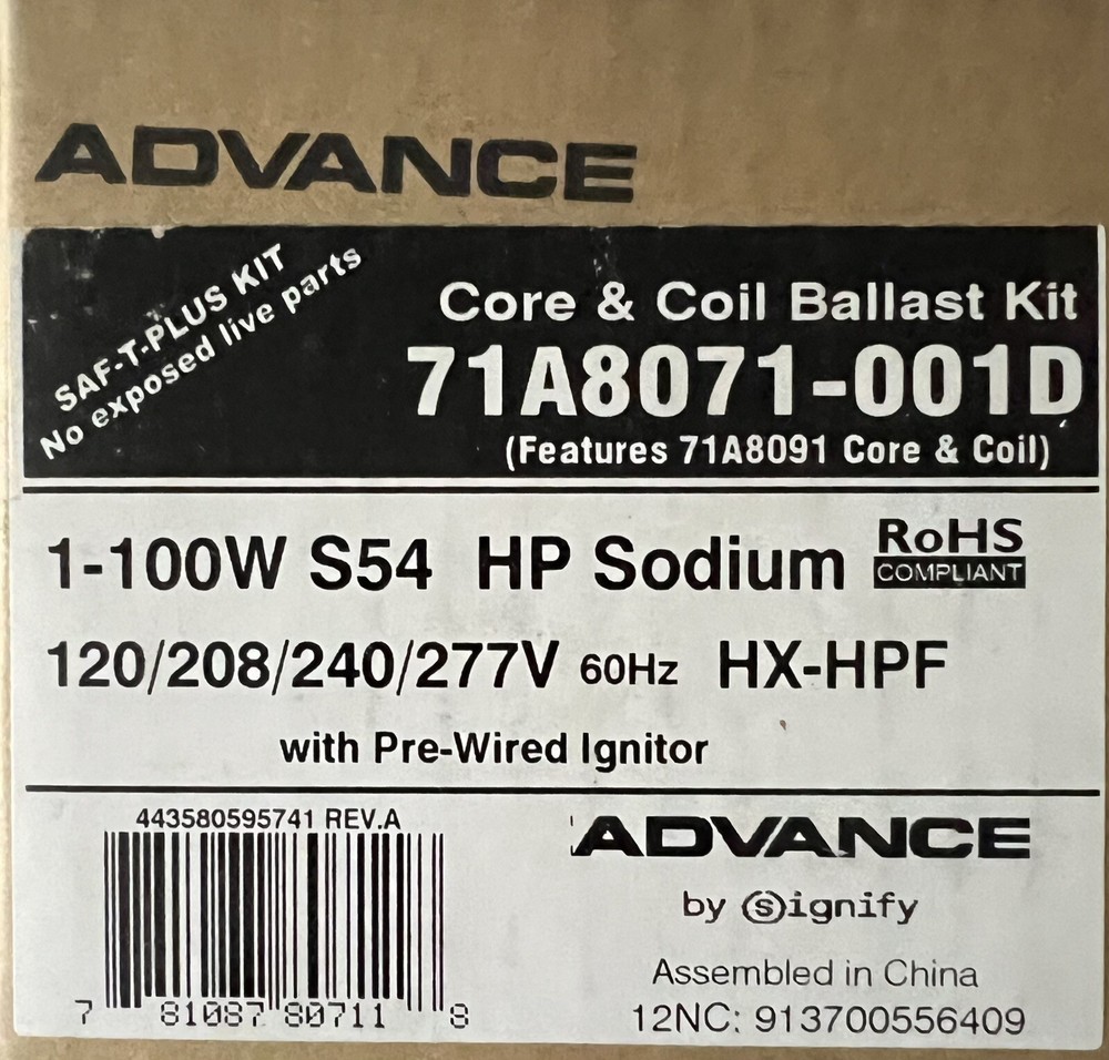 Advance 71A8071-001D Core & Ballast Kit With Pre-Wired Ignitor