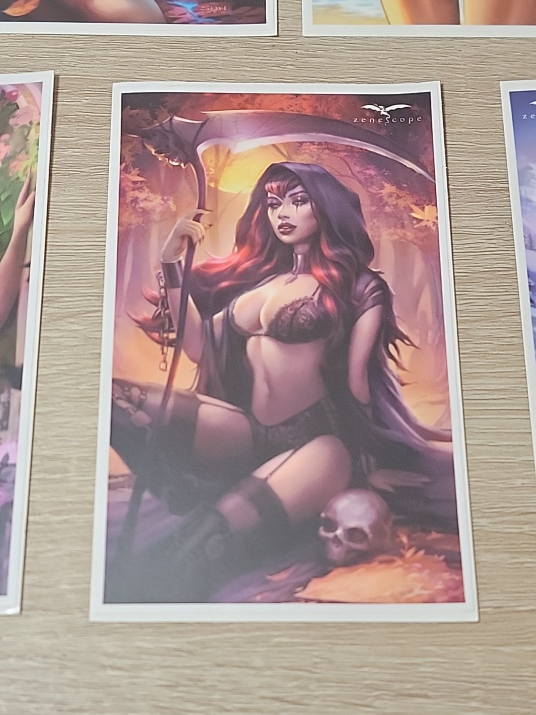 Zenescope (11) Sticker Card Lot. Very Rare! Robin Hood, Nurse, Cowgirl, Football