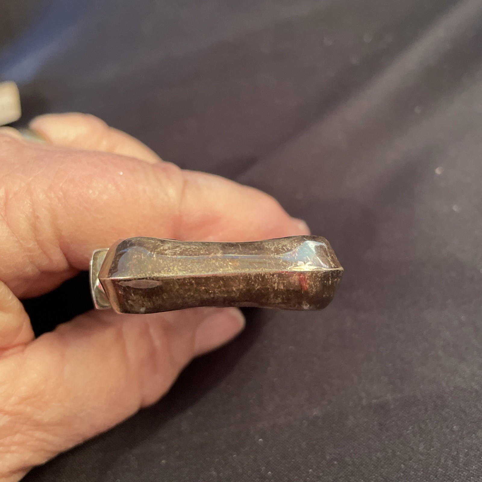 Wallace Sterling Silver Art Nouveau Match Safe Nude Woman Wing-Like Hair 1.5 oz.