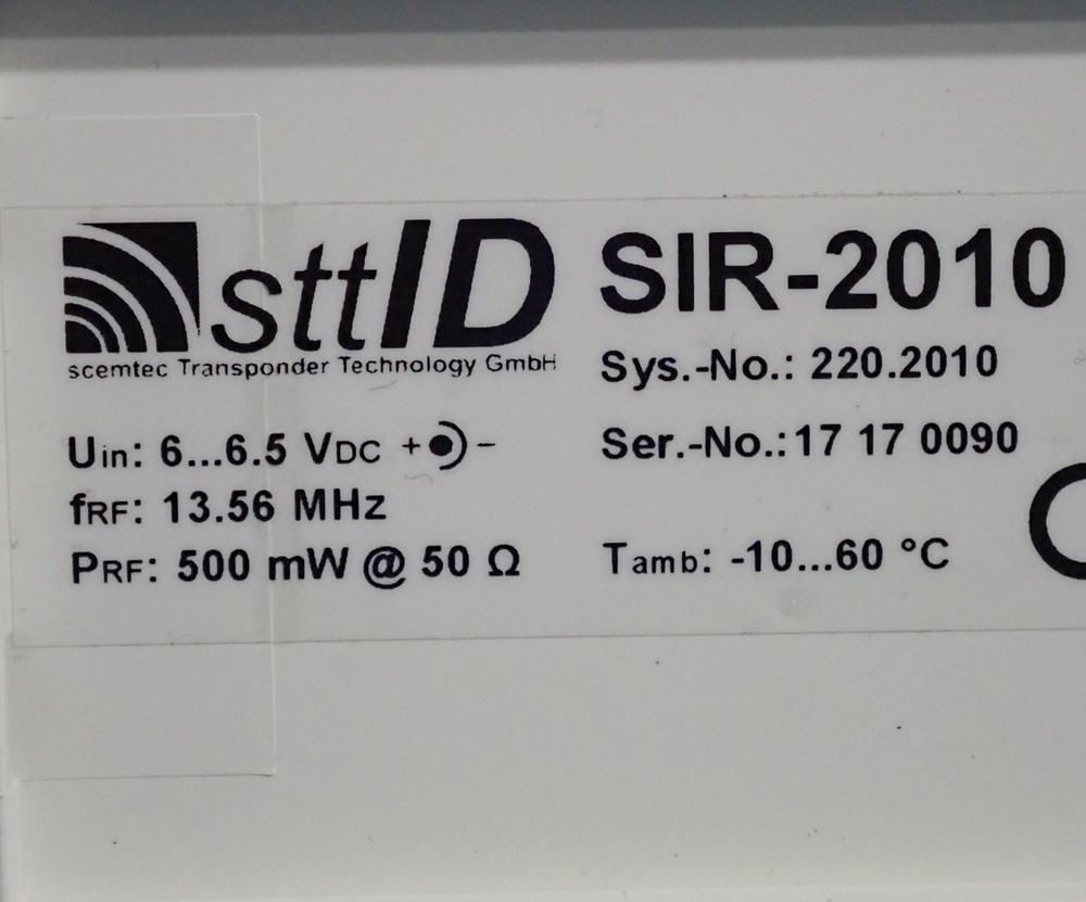 SCEMTEC TRANSPONDER TECHNOLOGY SIR-2010 13.56 MHz Midrange Reader System