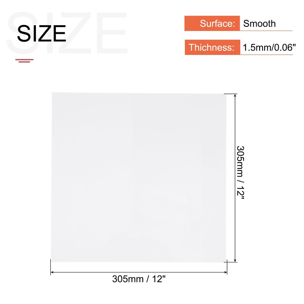 ABS Plastic Sheet 12" x 12" x 0.06" ABS Styrene Sheets White 4 Pcs