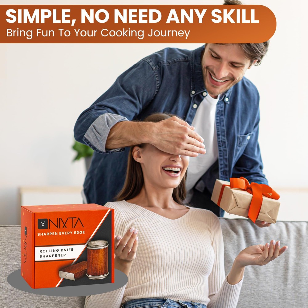 Rolling Knife Sharpener Kit – 3-Stage Manual Knife Sharpener for Kitchen, Che...