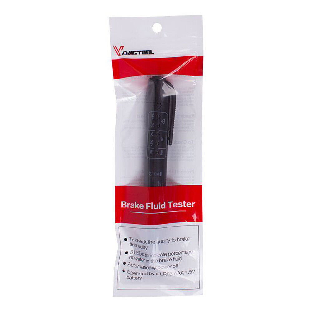 For DOT3/DOT4 Auto Liquid testing Brake Fluid Tester Pen 5 LED Indicator Display